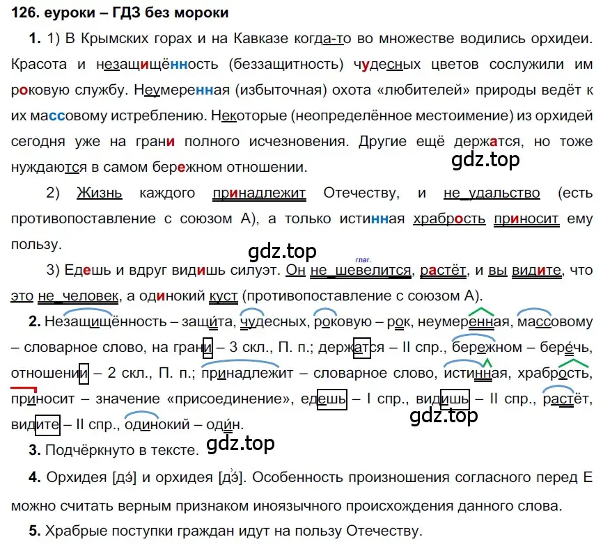 Решение 2. номер 126 (страница 46) гдз по русскому языку 7 класс Разумовская, Львова, учебник