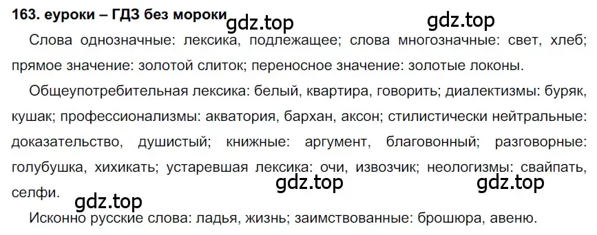 Решение 2. номер 163 (страница 58) гдз по русскому языку 7 класс Разумовская, Львова, учебник