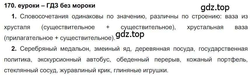 Решение 2. номер 170 (страница 60) гдз по русскому языку 7 класс Разумовская, Львова, учебник