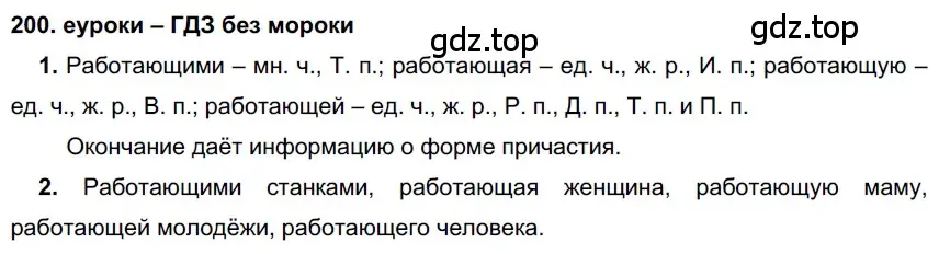 Решение 2. номер 200 (страница 73) гдз по русскому языку 7 класс Разумовская, Львова, учебник