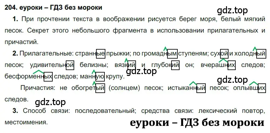 Решение 2. номер 204 (страница 74) гдз по русскому языку 7 класс Разумовская, Львова, учебник