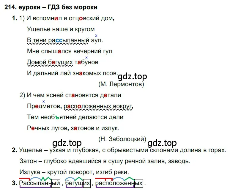 Решение 2. номер 214 (страница 78) гдз по русскому языку 7 класс Разумовская, Львова, учебник