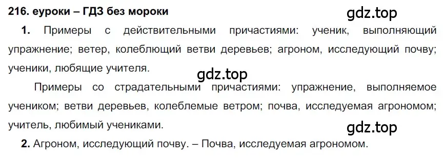 Решение 2. номер 216 (страница 79) гдз по русскому языку 7 класс Разумовская, Львова, учебник