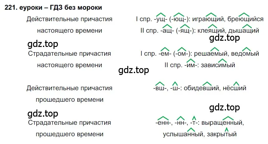 Решение 2. номер 221 (страница 82) гдз по русскому языку 7 класс Разумовская, Львова, учебник