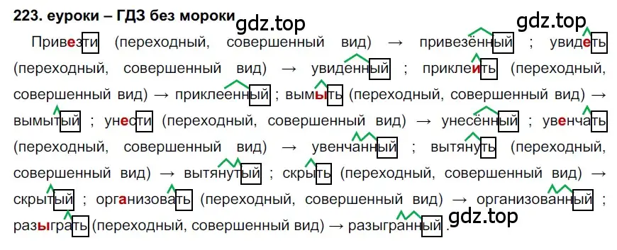 Решение 2. номер 223 (страница 82) гдз по русскому языку 7 класс Разумовская, Львова, учебник