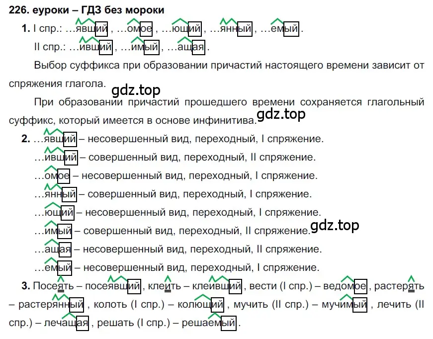 Решение 2. номер 226 (страница 83) гдз по русскому языку 7 класс Разумовская, Львова, учебник