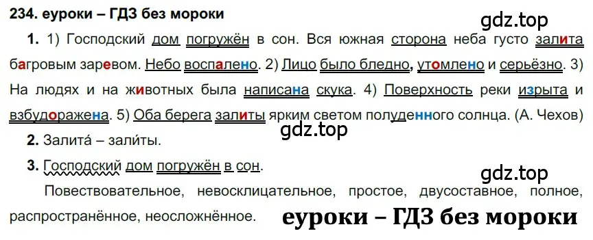 Решение 2. номер 234 (страница 86) гдз по русскому языку 7 класс Разумовская, Львова, учебник