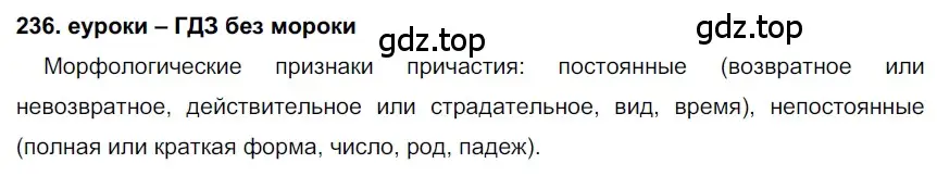 Решение 2. номер 236 (страница 87) гдз по русскому языку 7 класс Разумовская, Львова, учебник