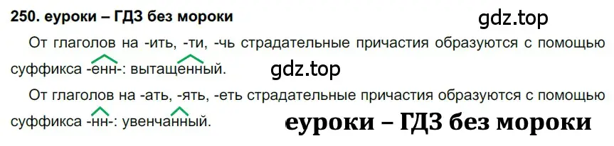 Решение 2. номер 250 (страница 91) гдз по русскому языку 7 класс Разумовская, Львова, учебник