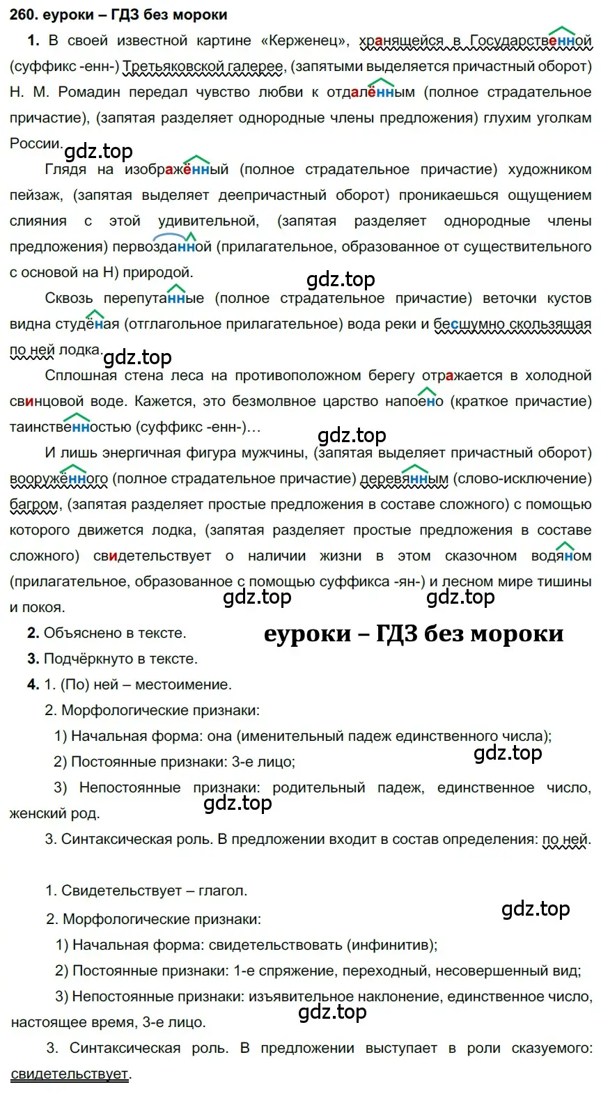 Решение 2. номер 260 (страница 96) гдз по русскому языку 7 класс Разумовская, Львова, учебник