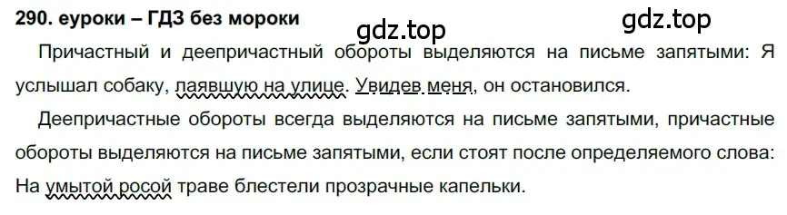 Решение 2. номер 290 (страница 109) гдз по русскому языку 7 класс Разумовская, Львова, учебник