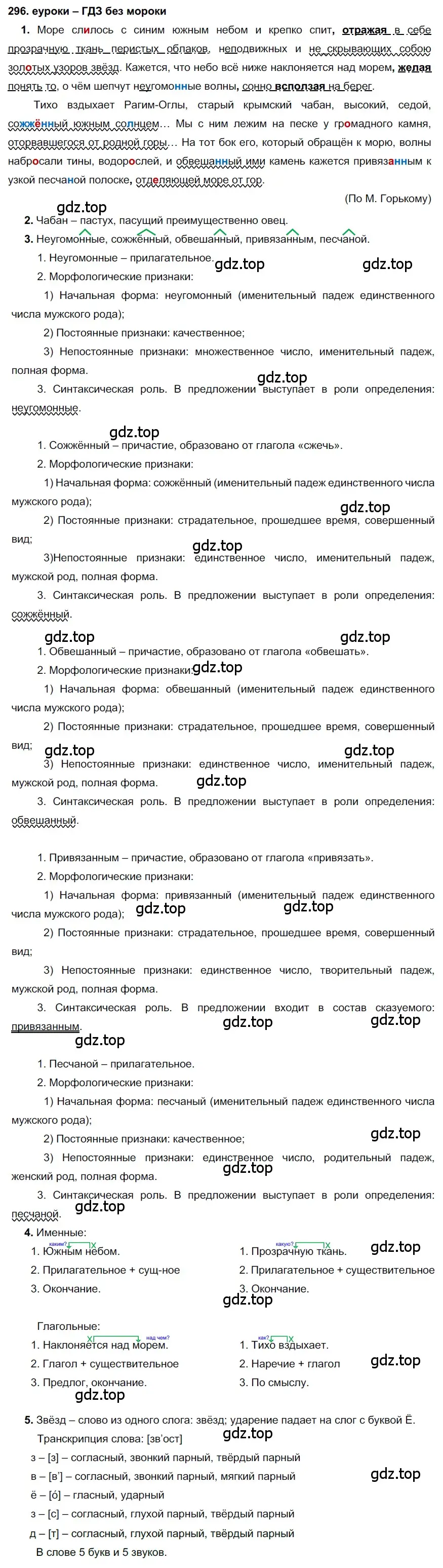 Решение 2. номер 296 (страница 111) гдз по русскому языку 7 класс Разумовская, Львова, учебник