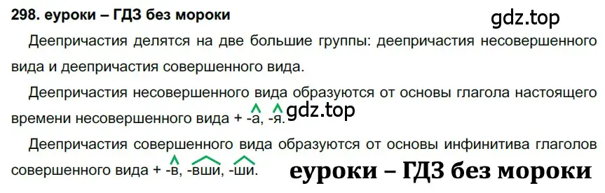 Решение 2. номер 298 (страница 112) гдз по русскому языку 7 класс Разумовская, Львова, учебник