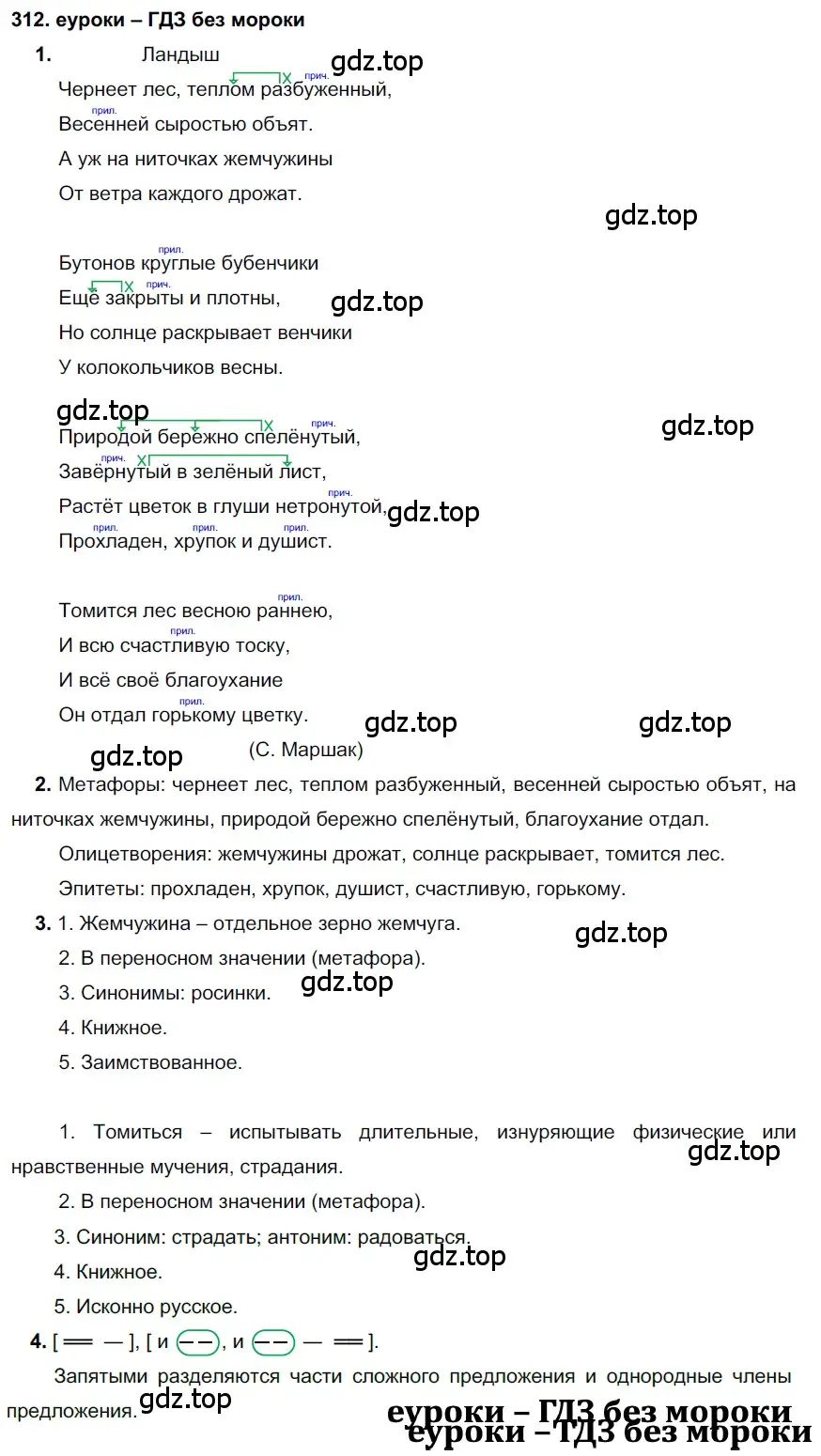 Решение 2. номер 312 (страница 118) гдз по русскому языку 7 класс Разумовская, Львова, учебник