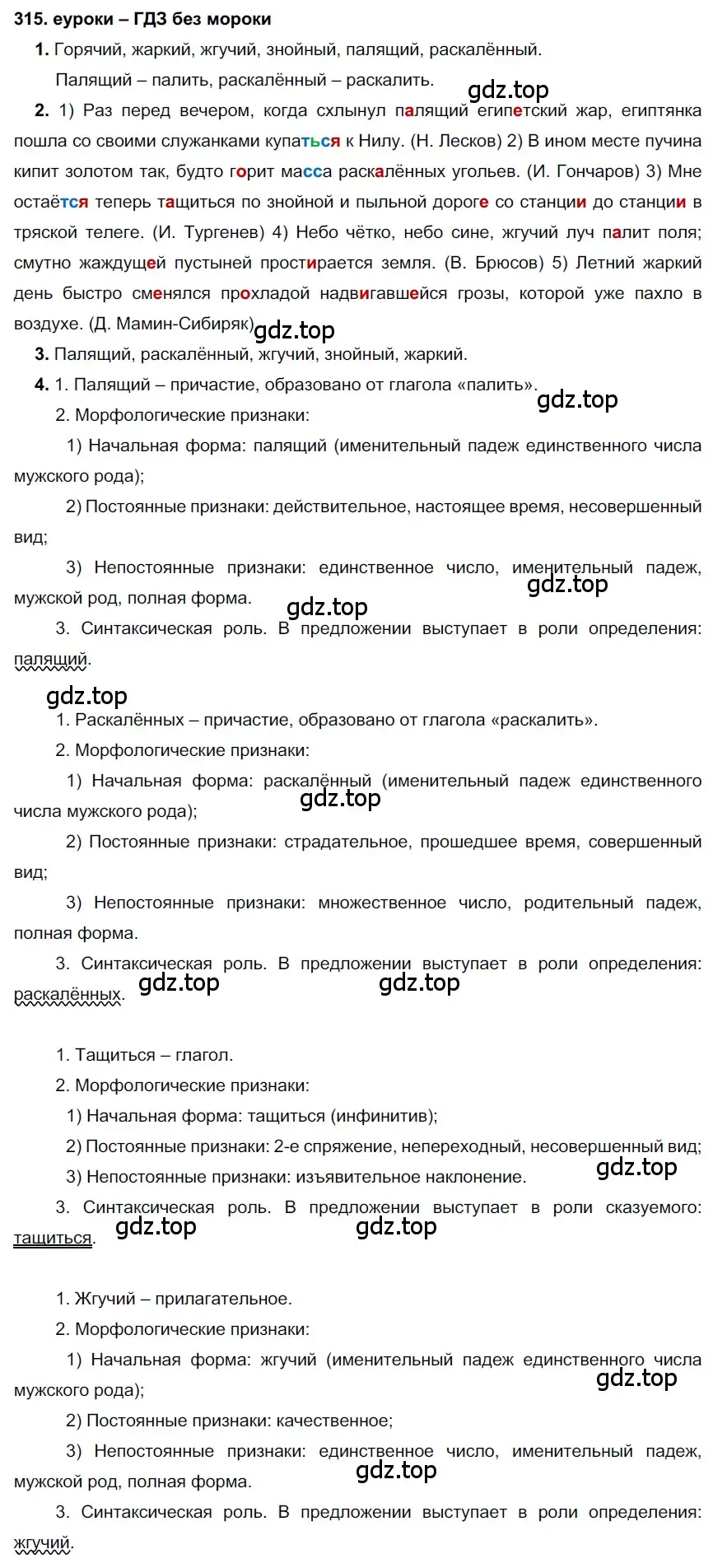 Решение 2. номер 315 (страница 119) гдз по русскому языку 7 класс Разумовская, Львова, учебник