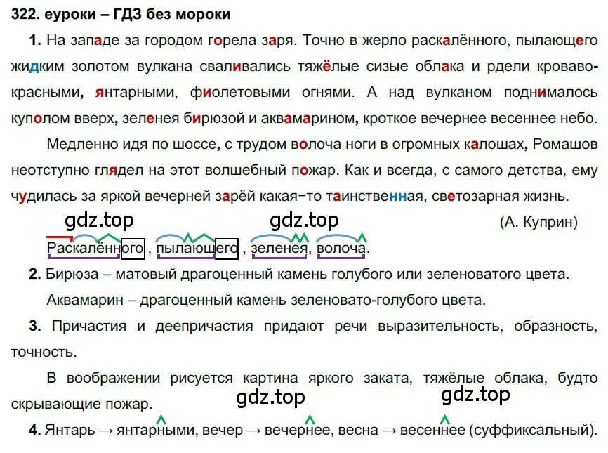 Решение 2. номер 322 (страница 122) гдз по русскому языку 7 класс Разумовская, Львова, учебник