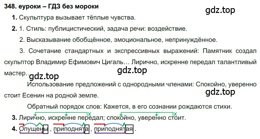 Решение 2. номер 348 (страница 132) гдз по русскому языку 7 класс Разумовская, Львова, учебник