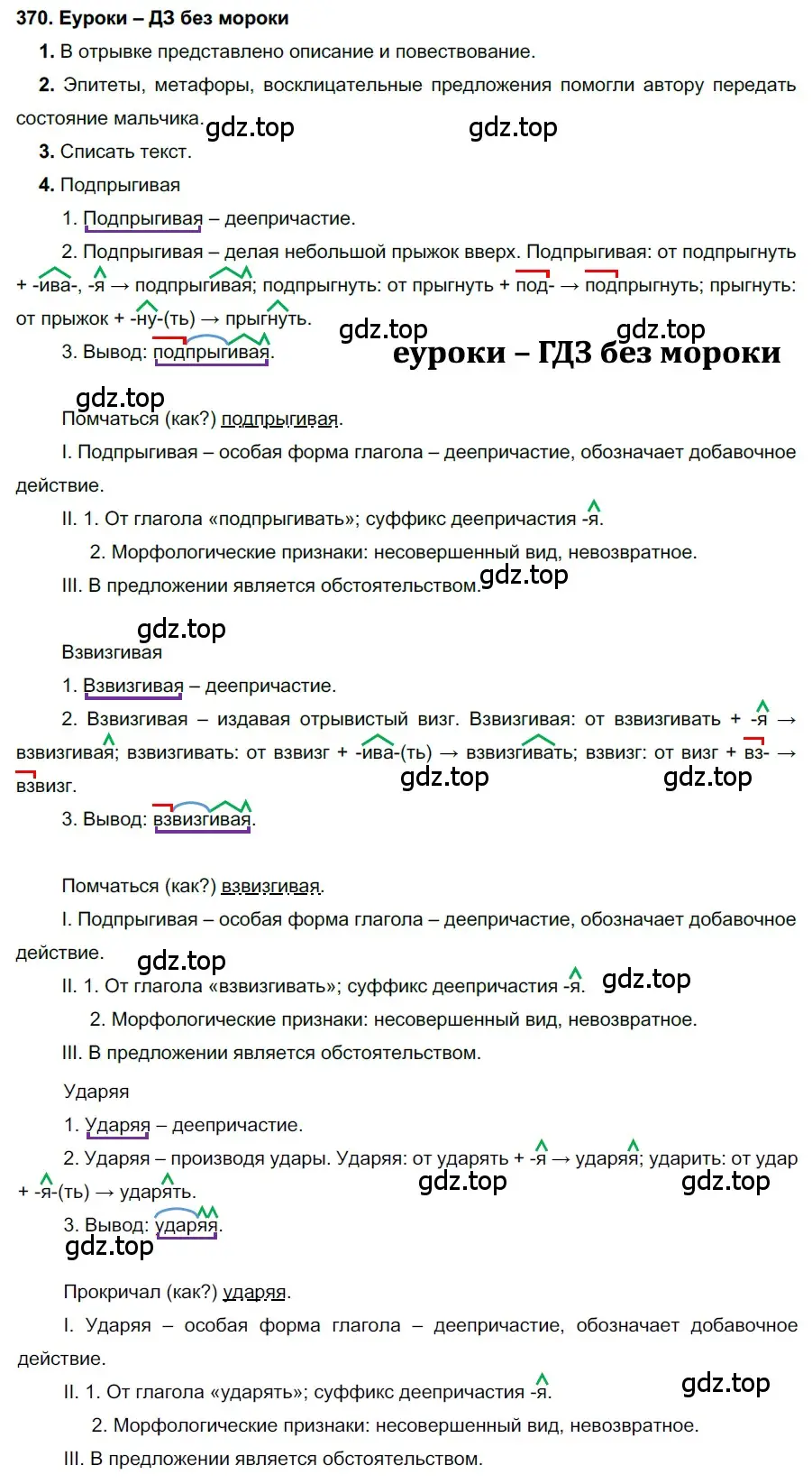 Решение 2. номер 370 (страница 140) гдз по русскому языку 7 класс Разумовская, Львова, учебник