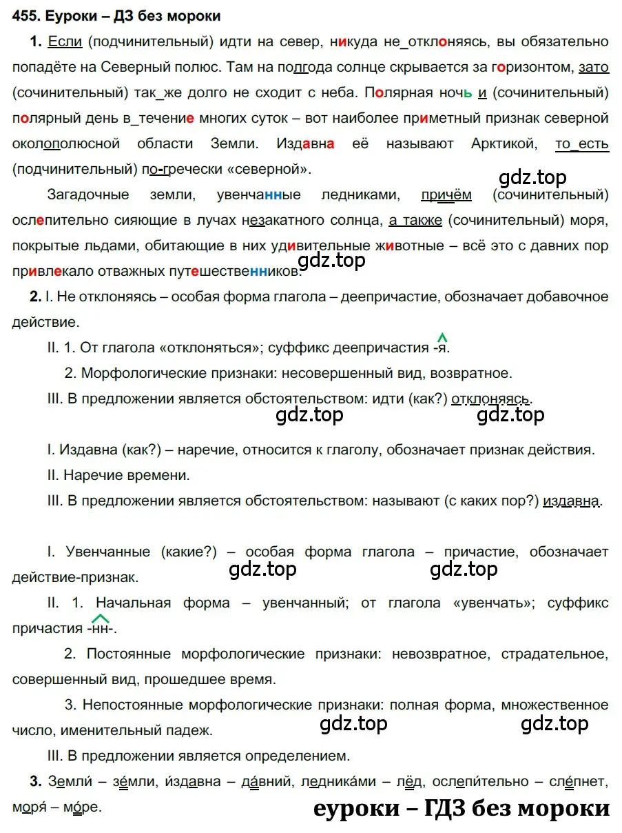 Решение 2. номер 455 (страница 173) гдз по русскому языку 7 класс Разумовская, Львова, учебник