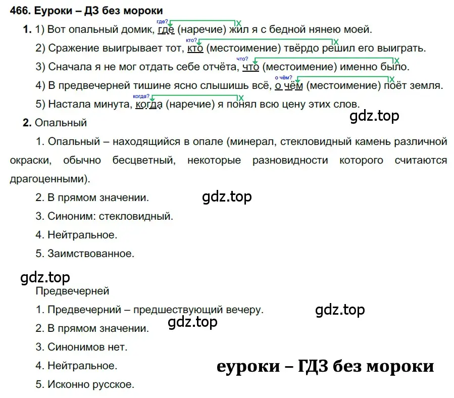 Решение 2. номер 466 (страница 178) гдз по русскому языку 7 класс Разумовская, Львова, учебник