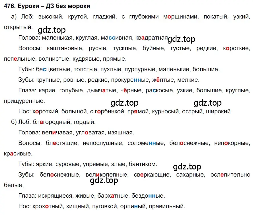 Решение 2. номер 476 (страница 181) гдз по русскому языку 7 класс Разумовская, Львова, учебник