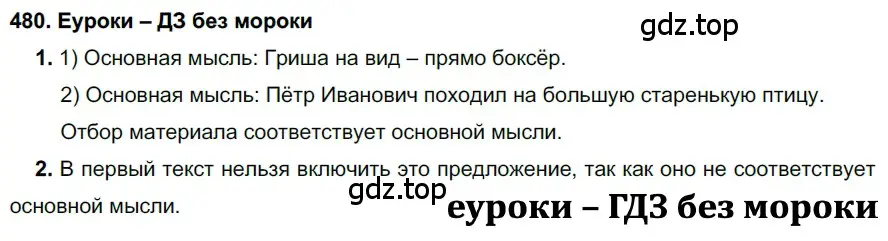 Решение 2. номер 480 (страница 183) гдз по русскому языку 7 класс Разумовская, Львова, учебник