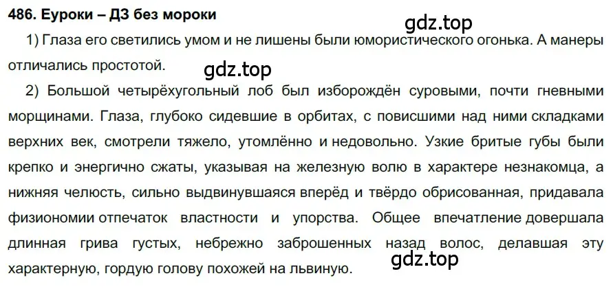 Решение 2. номер 486 (страница 185) гдз по русскому языку 7 класс Разумовская, Львова, учебник