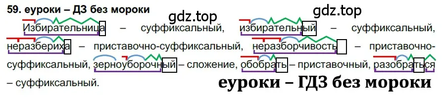 Решение 2. номер 59 (страница 25) гдз по русскому языку 7 класс Разумовская, Львова, учебник