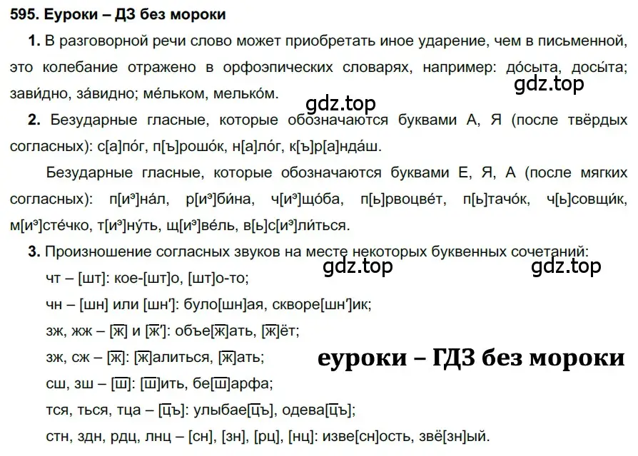 Решение 2. номер 595 (страница 228) гдз по русскому языку 7 класс Разумовская, Львова, учебник