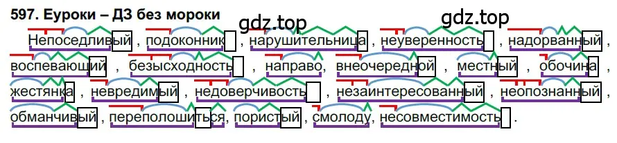 Решение 2. номер 597 (страница 228) гдз по русскому языку 7 класс Разумовская, Львова, учебник