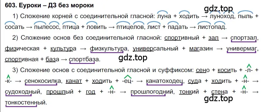 Решение 2. номер 603 (страница 229) гдз по русскому языку 7 класс Разумовская, Львова, учебник