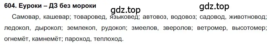 Решение 2. номер 604 (страница 230) гдз по русскому языку 7 класс Разумовская, Львова, учебник