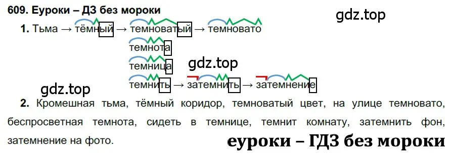 Решение 2. номер 609 (страница 231) гдз по русскому языку 7 класс Разумовская, Львова, учебник