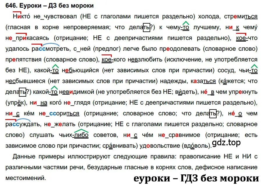 Решение 2. номер 646 (страница 245) гдз по русскому языку 7 класс Разумовская, Львова, учебник