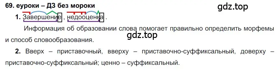 Решение 2. номер 69 (страница 27) гдз по русскому языку 7 класс Разумовская, Львова, учебник