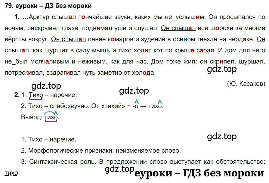 Решение 2. номер 79 (страница 31) гдз по русскому языку 7 класс Разумовская, Львова, учебник