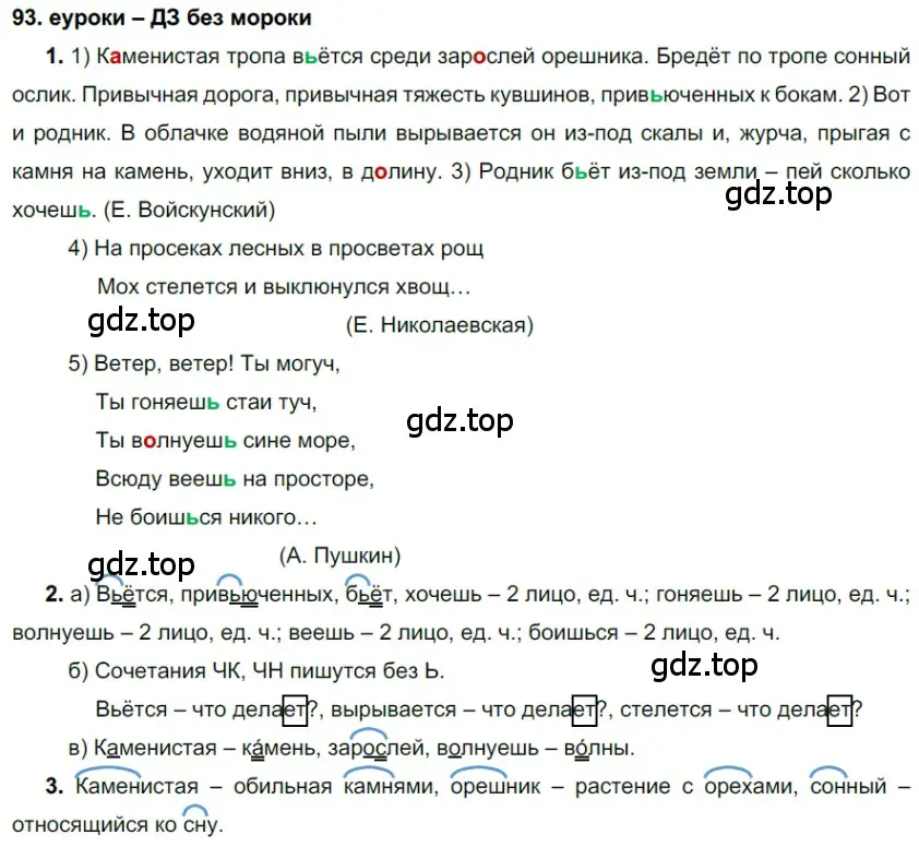 Решение 2. номер 93 (страница 36) гдз по русскому языку 7 класс Разумовская, Львова, учебник