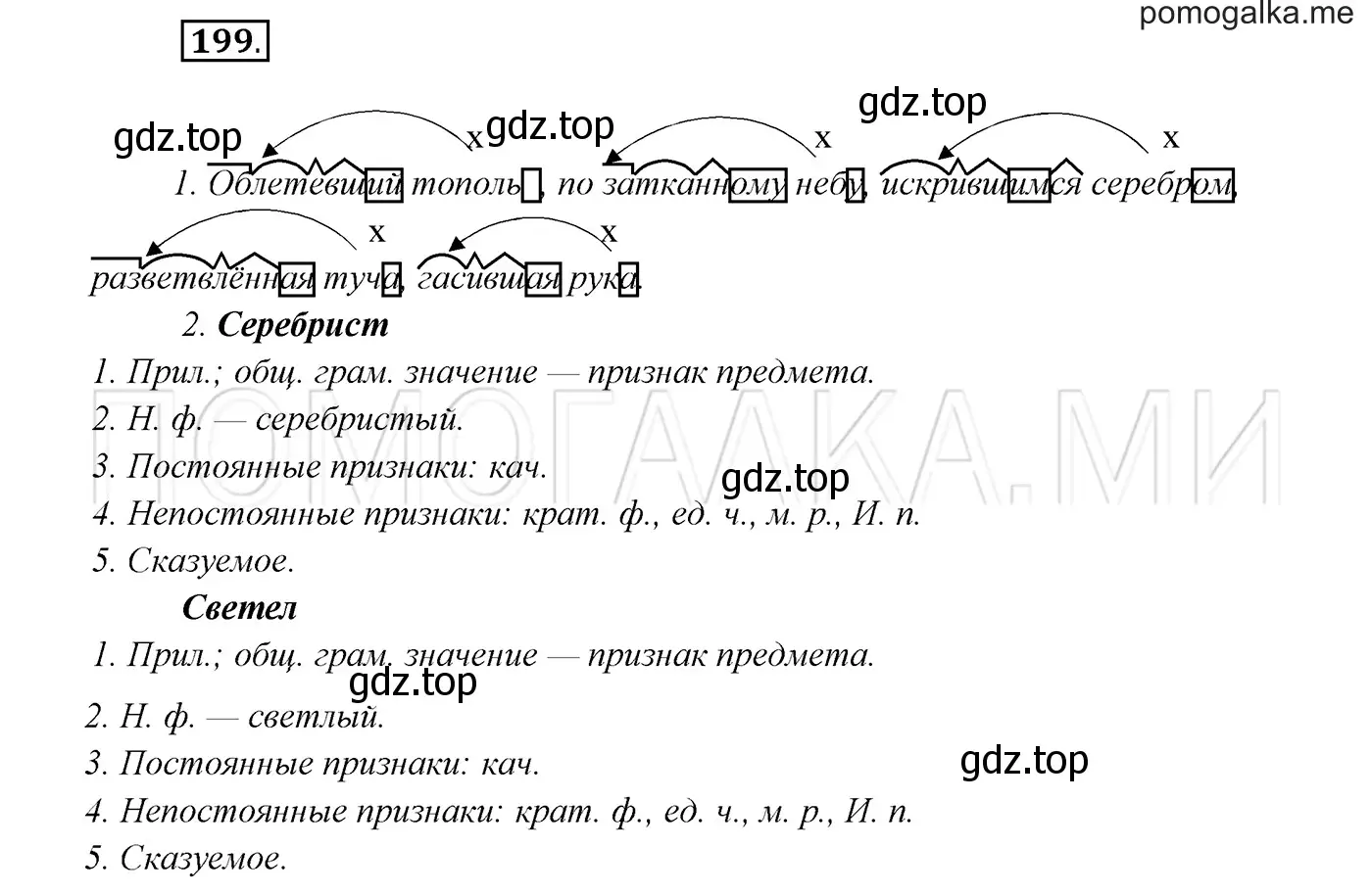 Решение 3. номер 199 (страница 73) гдз по русскому языку 7 класс Разумовская, Львова, учебник