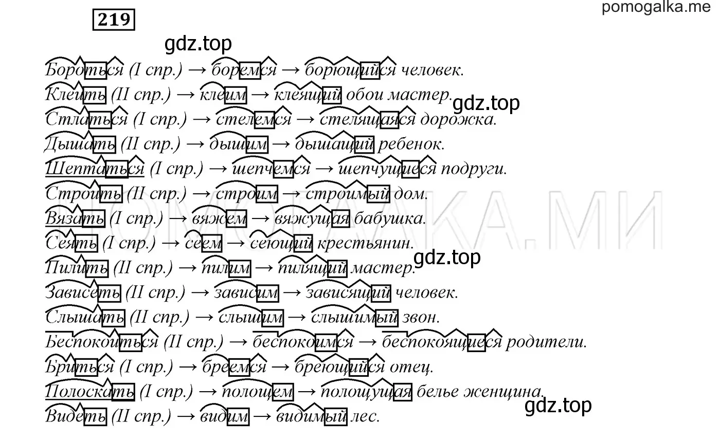 Решение 3. номер 219 (страница 81) гдз по русскому языку 7 класс Разумовская, Львова, учебник