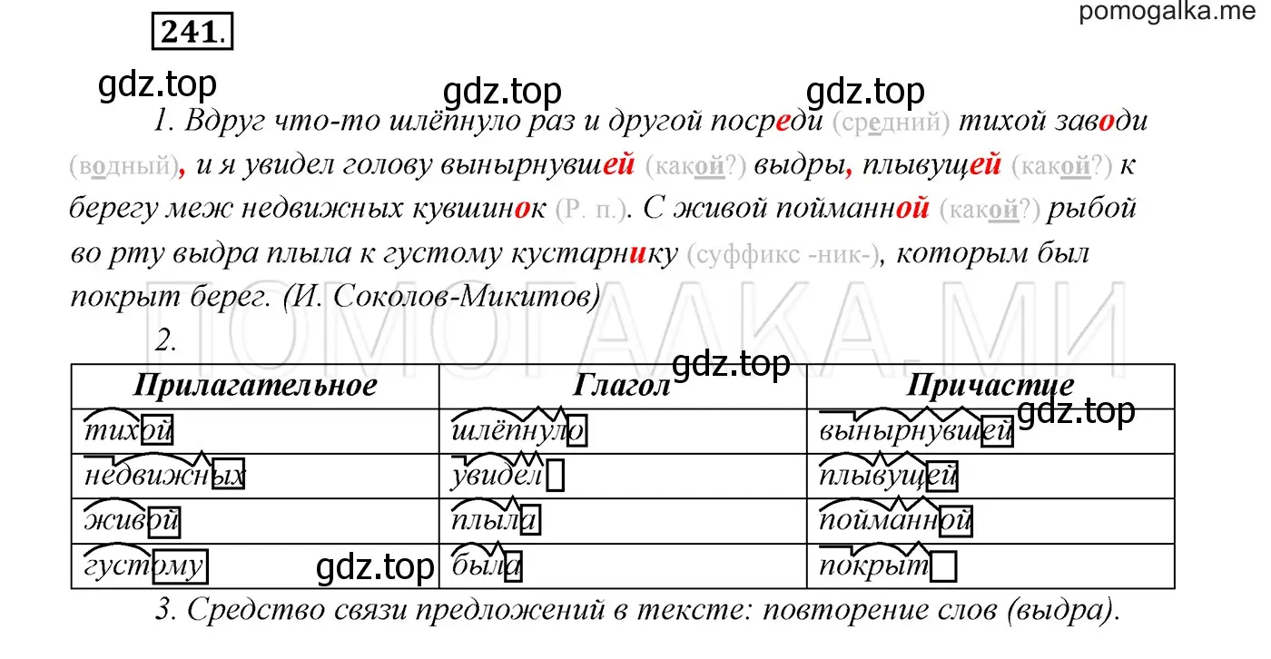 Решение 3. номер 241 (страница 89) гдз по русскому языку 7 класс Разумовская, Львова, учебник