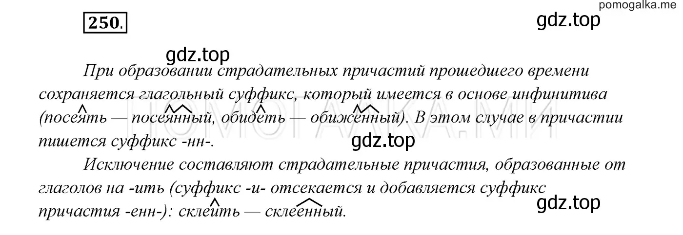 Решение 3. номер 250 (страница 91) гдз по русскому языку 7 класс Разумовская, Львова, учебник