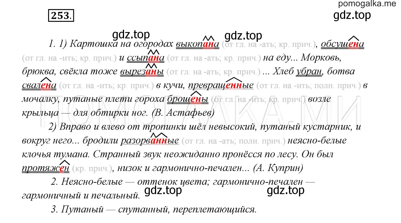 Решение 3. номер 253 (страница 92) гдз по русскому языку 7 класс Разумовская, Львова, учебник