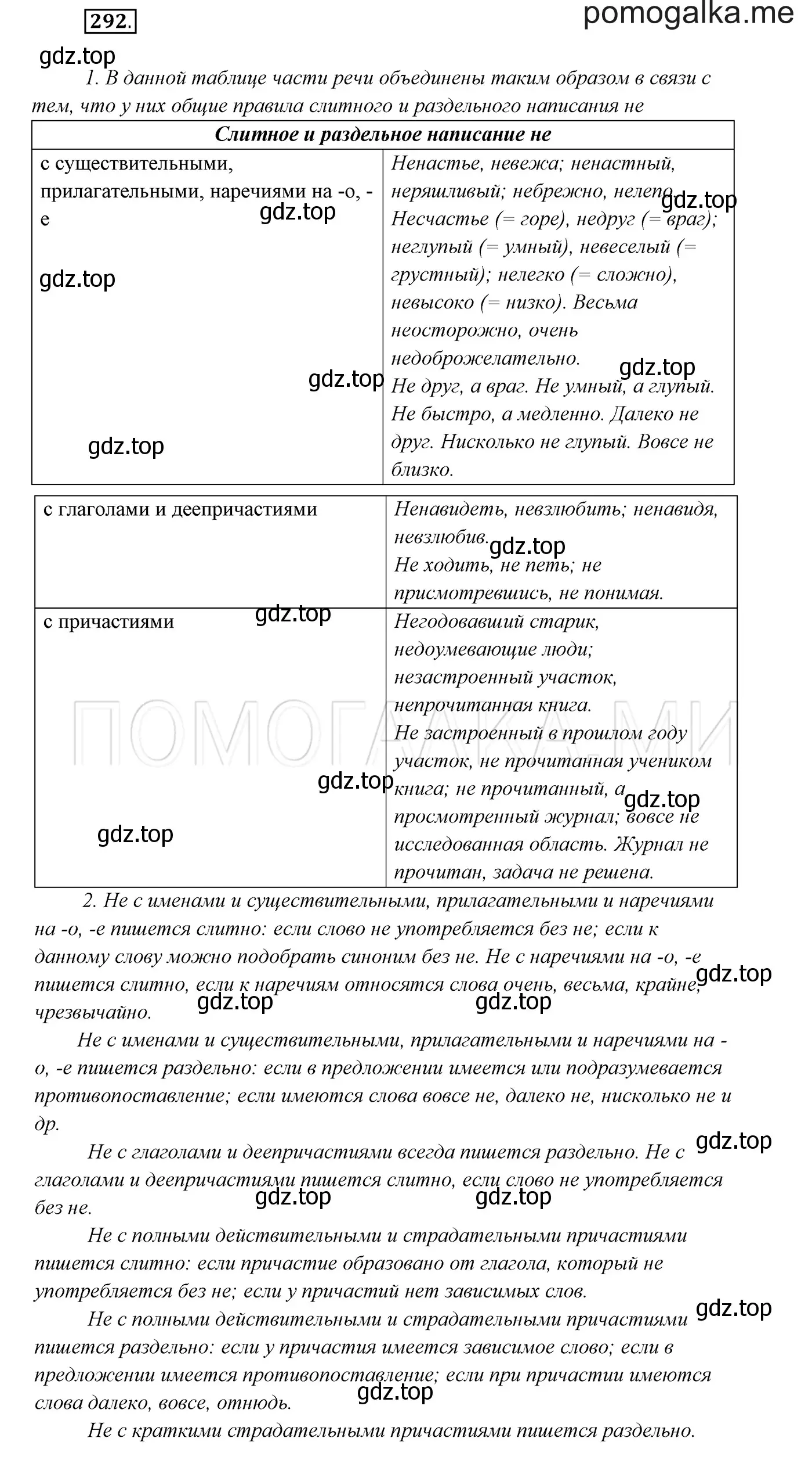 Решение 3. номер 292 (страница 110) гдз по русскому языку 7 класс Разумовская, Львова, учебник