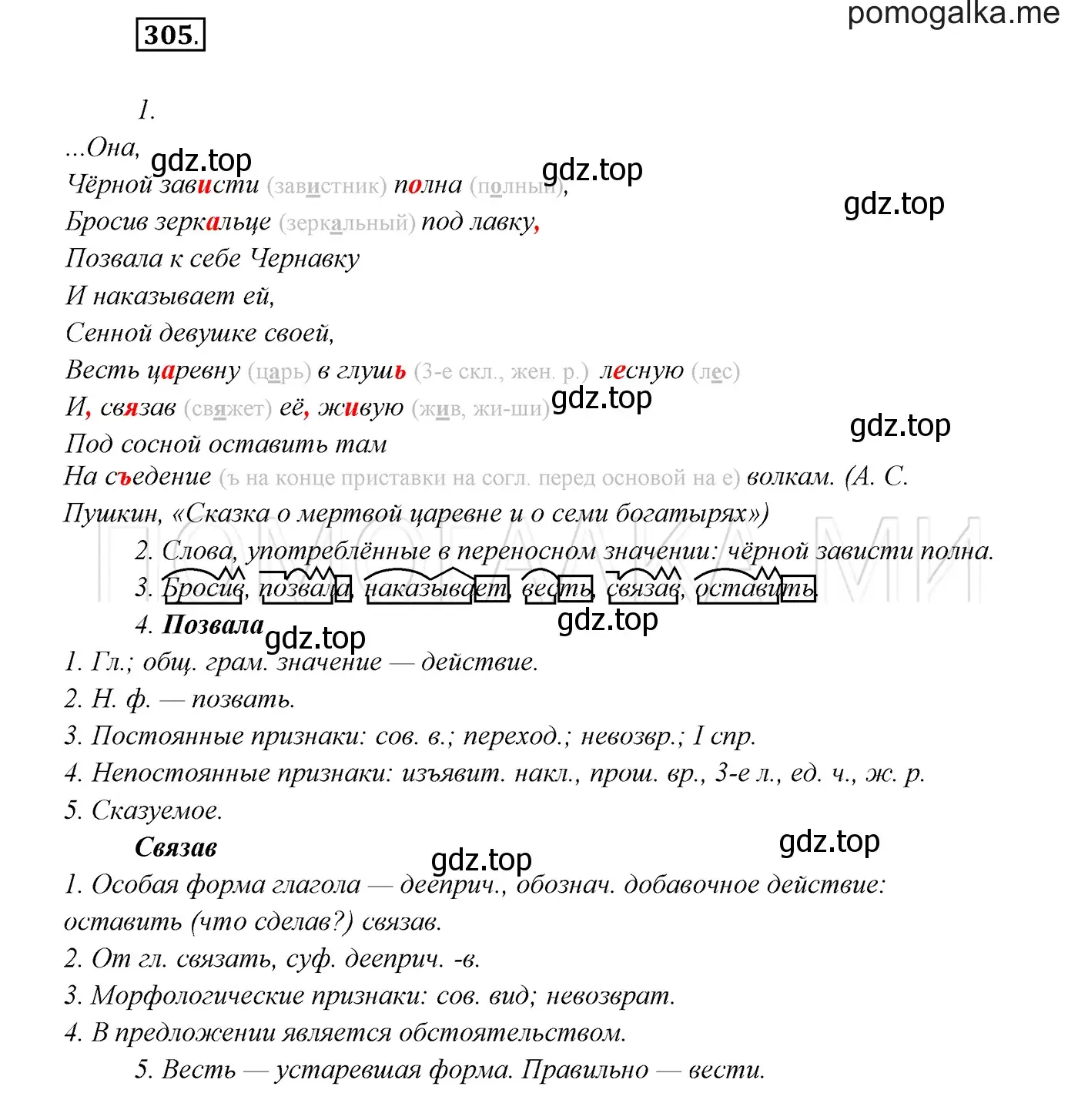 Решение 3. номер 305 (страница 115) гдз по русскому языку 7 класс Разумовская, Львова, учебник