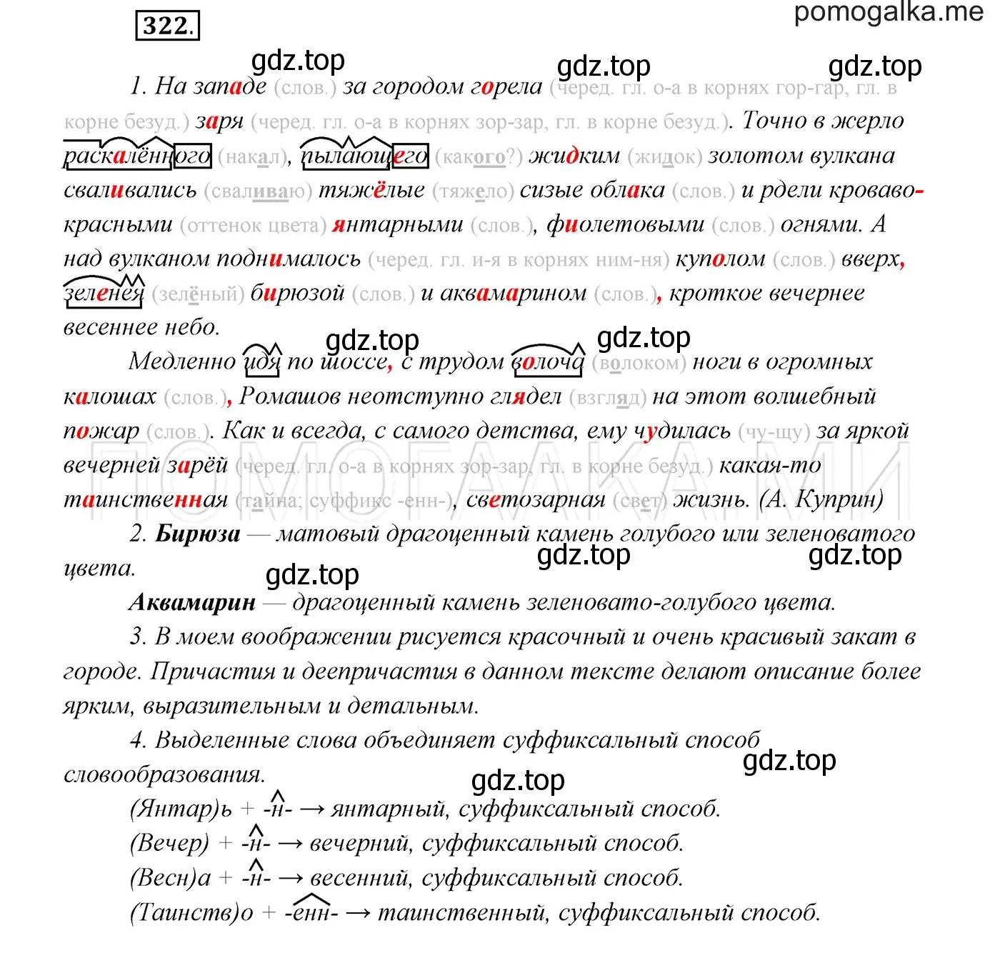 Решение 3. номер 322 (страница 122) гдз по русскому языку 7 класс Разумовская, Львова, учебник