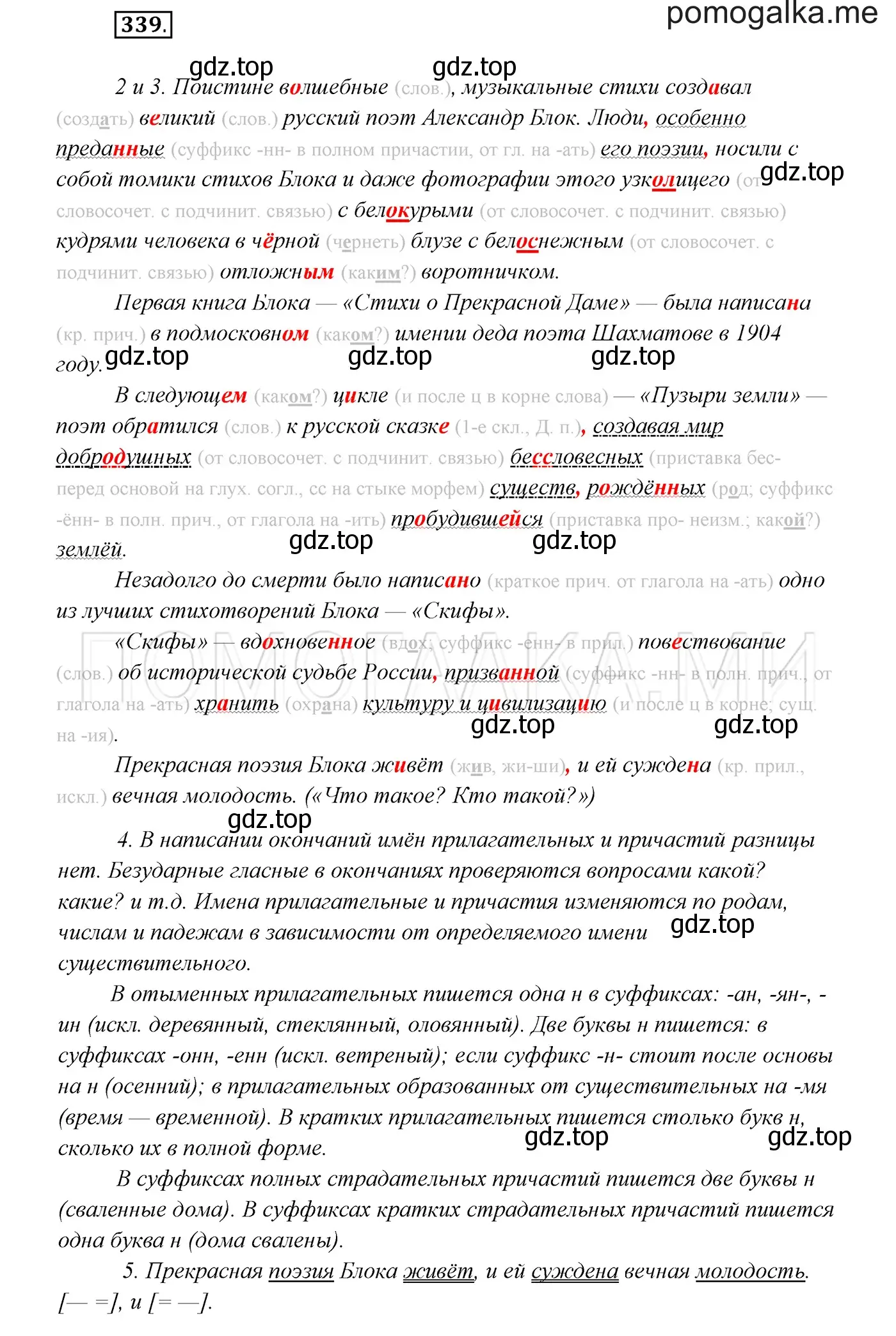 Решение 3. номер 339 (страница 128) гдз по русскому языку 7 класс Разумовская, Львова, учебник