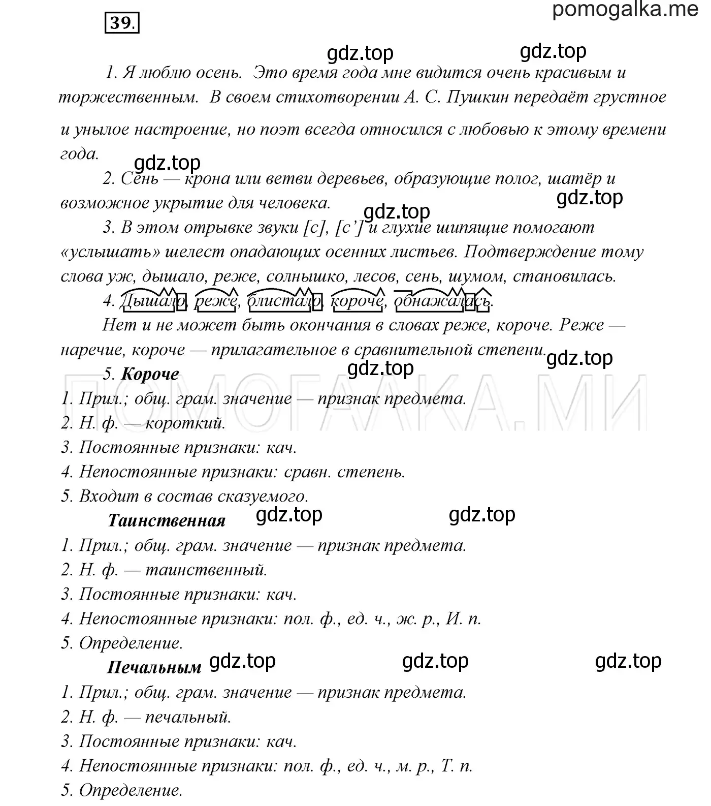 Решение 3. номер 39 (страница 19) гдз по русскому языку 7 класс Разумовская, Львова, учебник