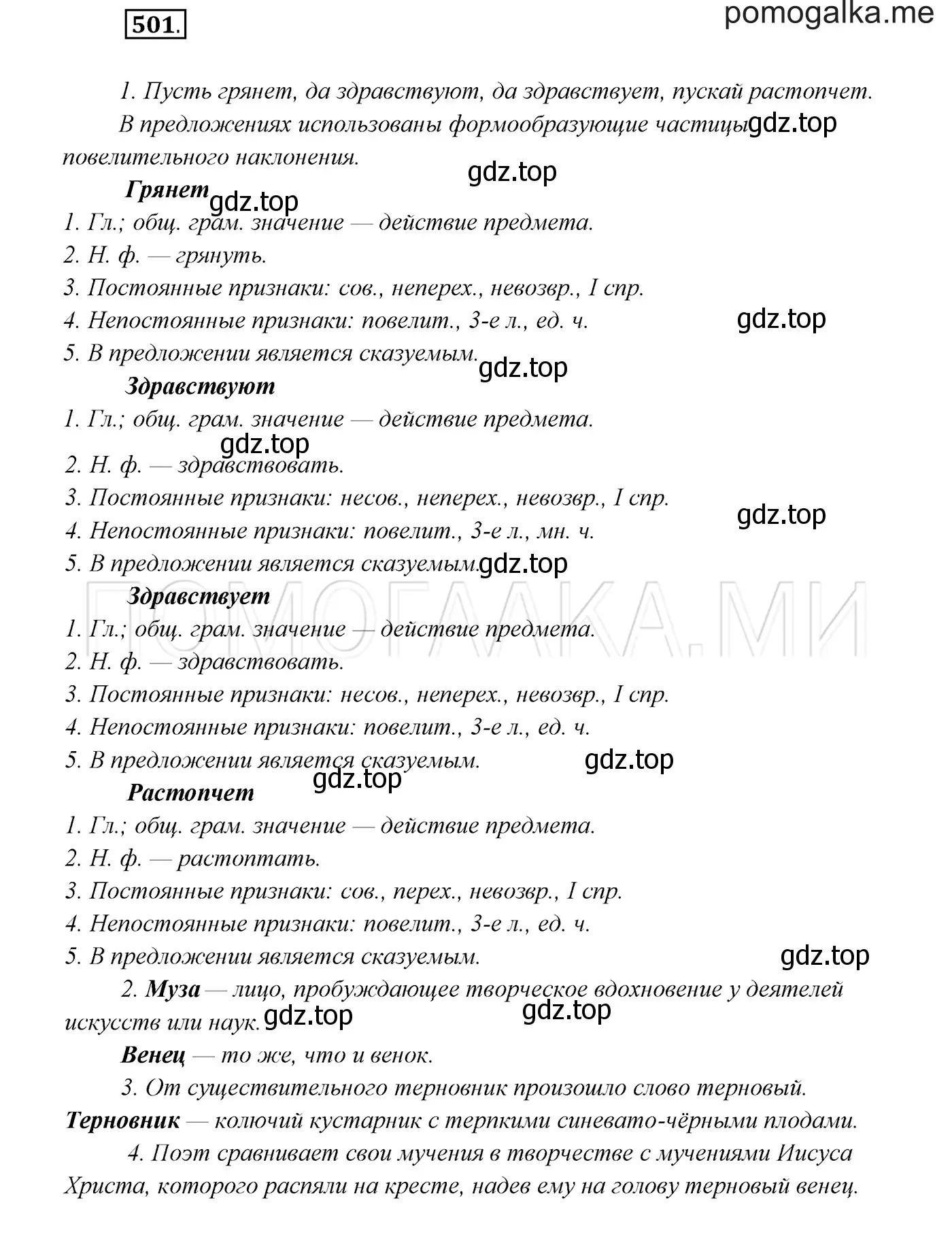 Решение 3. номер 501 (страница 190) гдз по русскому языку 7 класс Разумовская, Львова, учебник