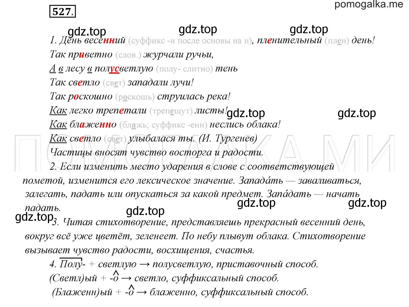 Решение 3. номер 527 (страница 202) гдз по русскому языку 7 класс Разумовская, Львова, учебник