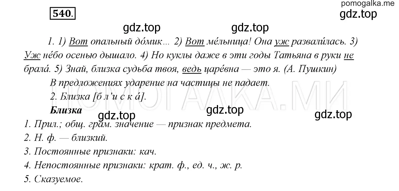 Решение 3. номер 540 (страница 207) гдз по русскому языку 7 класс Разумовская, Львова, учебник